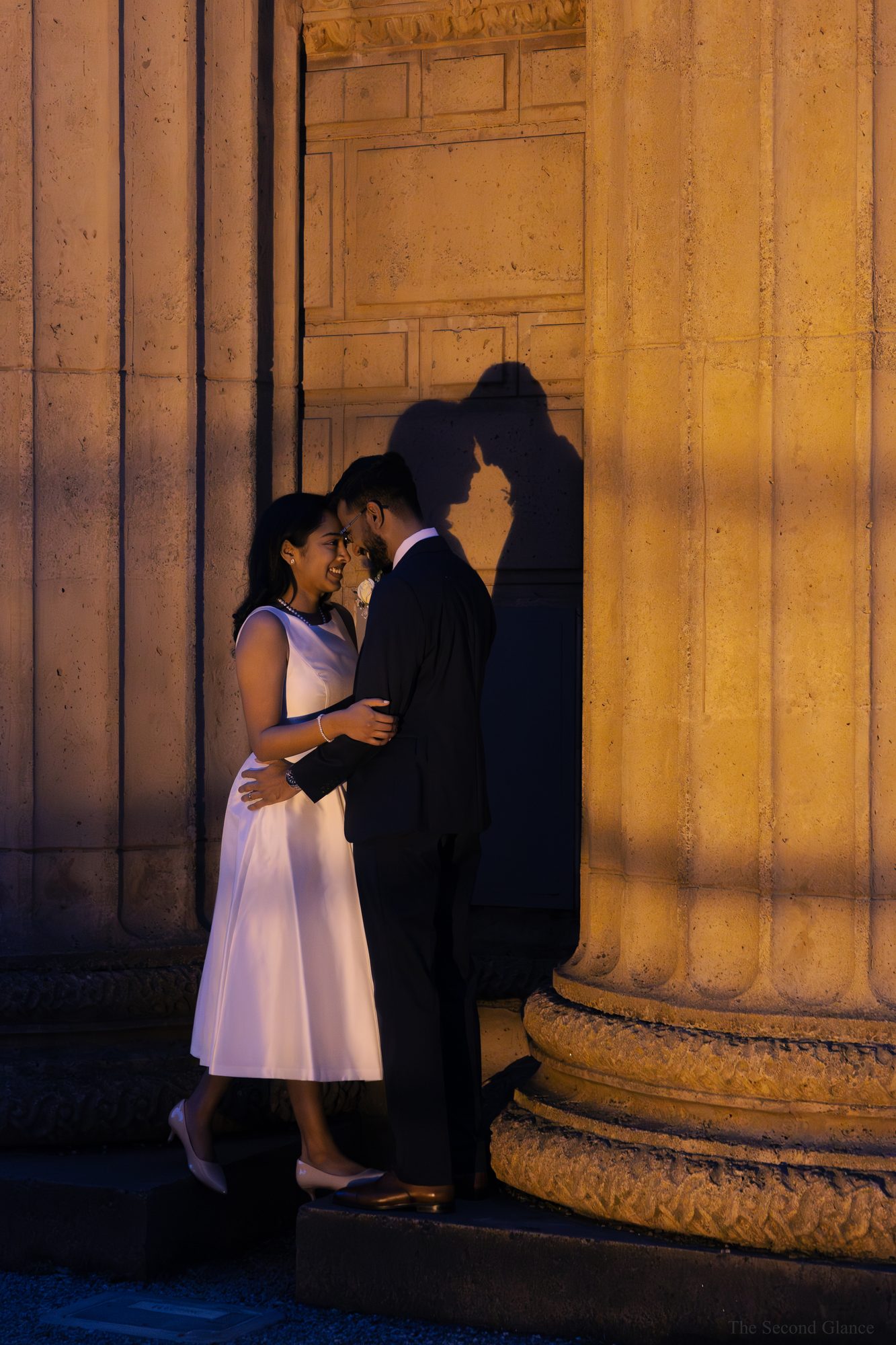 Shadow couple at the Palace columns